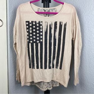 Guess - patriotic shirt with lace detail